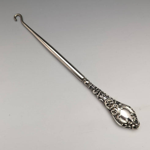 1907 British Antique Sterling Silver Handle Button Hook